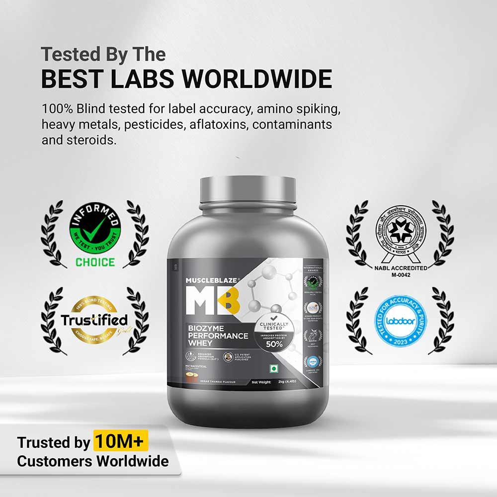 4 - MuscleBlaze Biozyme Performance Whey,  4.4 lb  Kesar Thandai