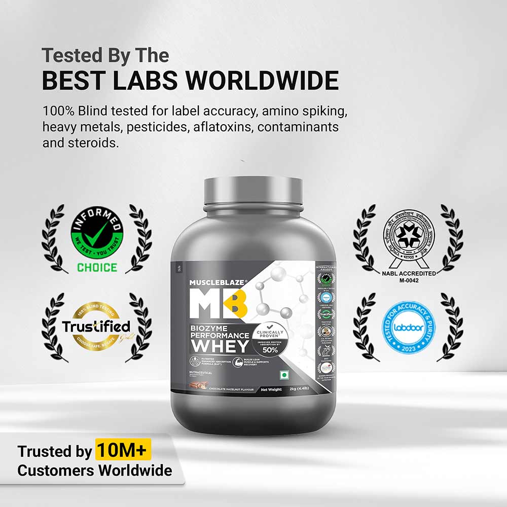 4 - MuscleBlaze Biozyme Performance Whey,  4.4 lb  Chocolate Hazelnut