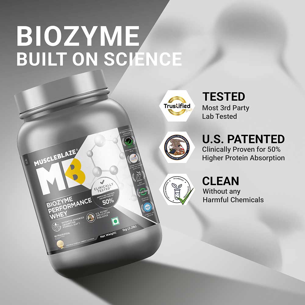 3 - MuscleBlaze Biozyme Performance Whey,  2.2 lb  French Vanilla Creme