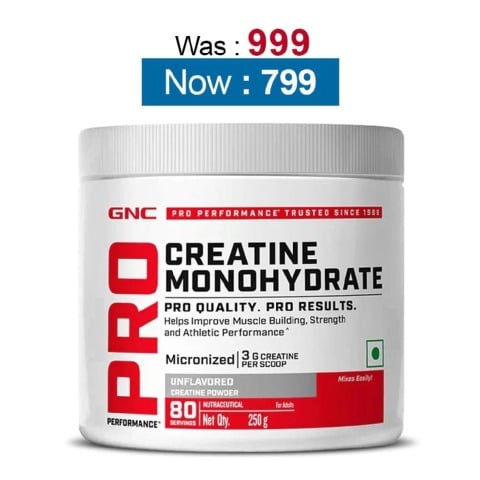 GNC Pro Performance Pure Micronized Creatine Monohydrate,  Unflavoured  0.55 lb 