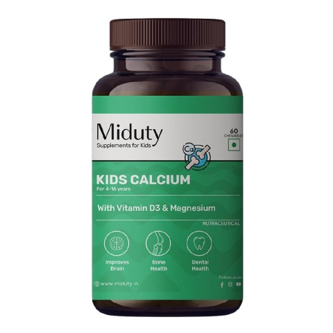1 - Miduty Kids Calcium with Vitamin D3 & Magnesium,  60 chewable tablet(s)  Unflavoured 