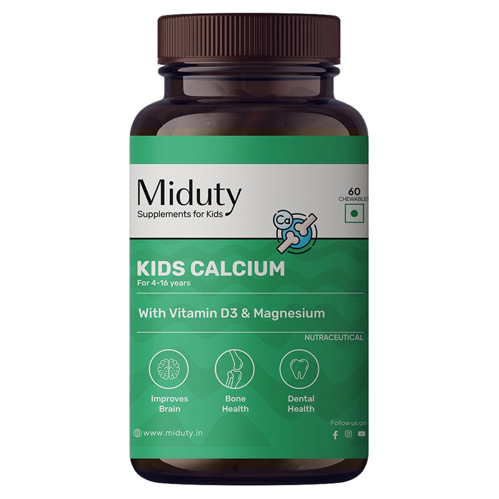 1 - Miduty Kids Calcium with Vitamin D3 & Magnesium,  60 chewable tablet(s)  Unflavoured 
