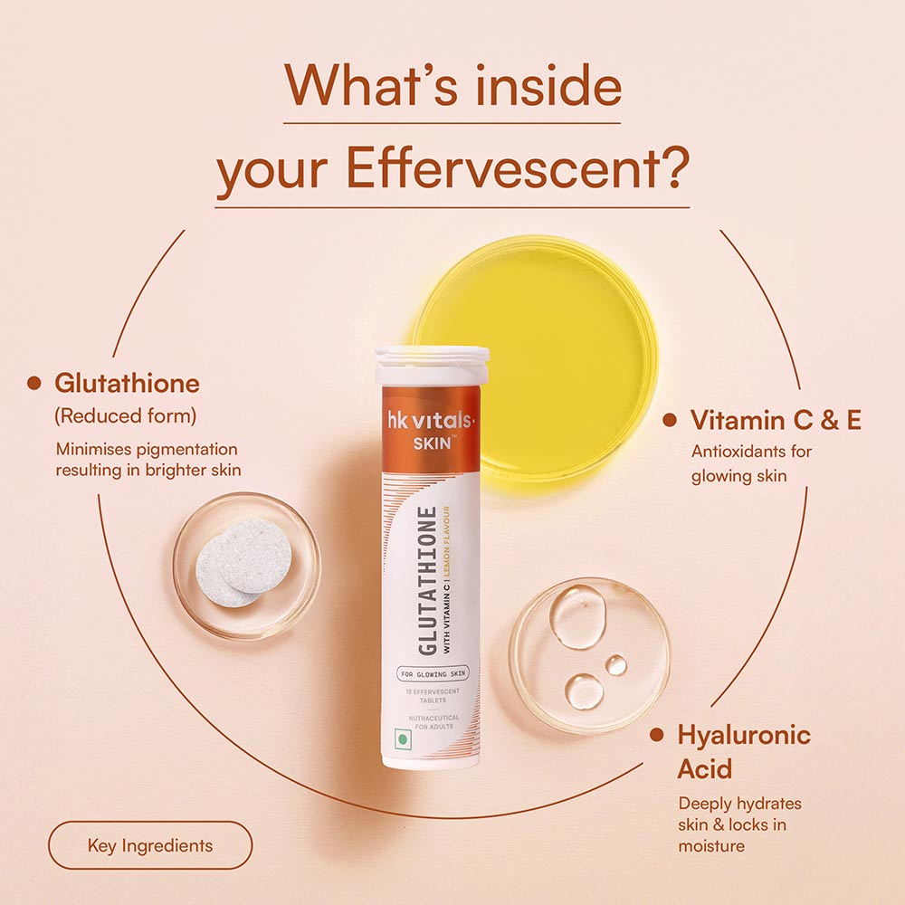 4 - HealthKart HK Vitals Glutathione Effervescent,  Lemon  15 tablet(s)