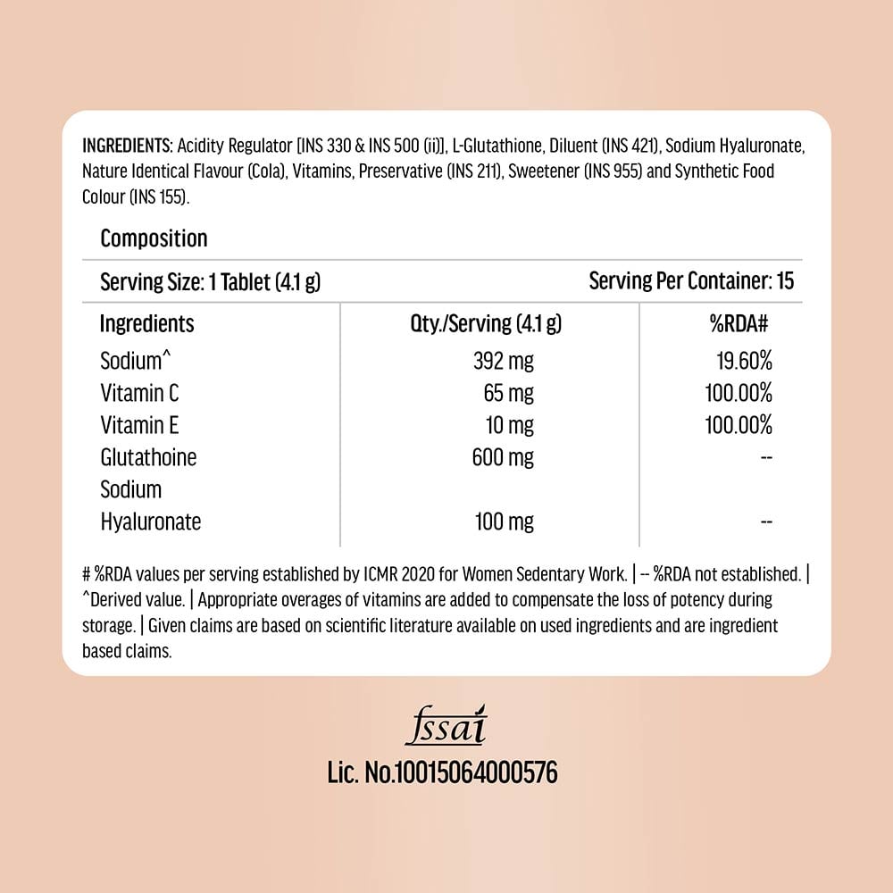 9 - HealthKart HK Vitals Glutathione Effervescent,  Cola  15 tablet(s)
