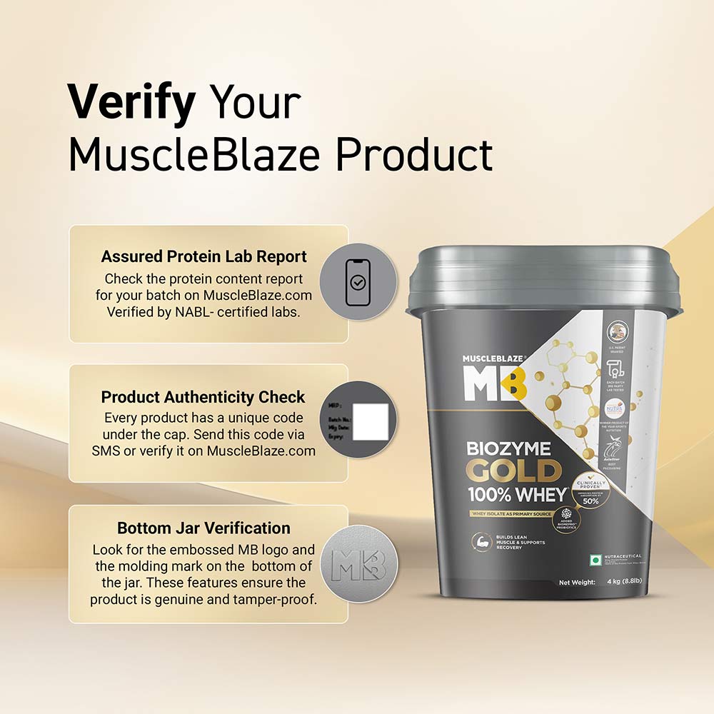 11 - MuscleBlaze Biozyme Gold 100% Whey,  8.8 lb  Double Rich Chocolate
