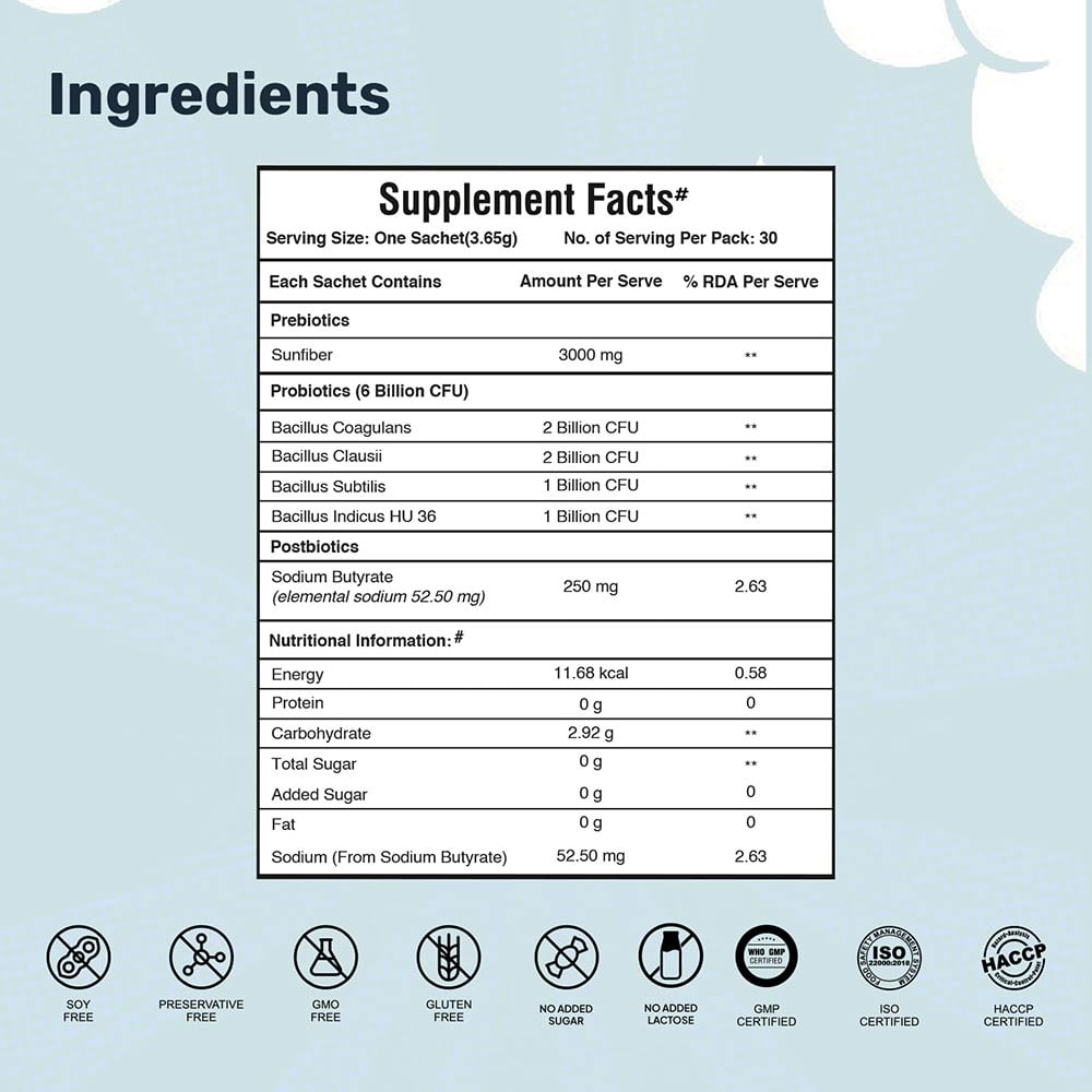 7 - Miduty Probiotics+ (For Kids),  30 sachets/pack  Unflavoured 