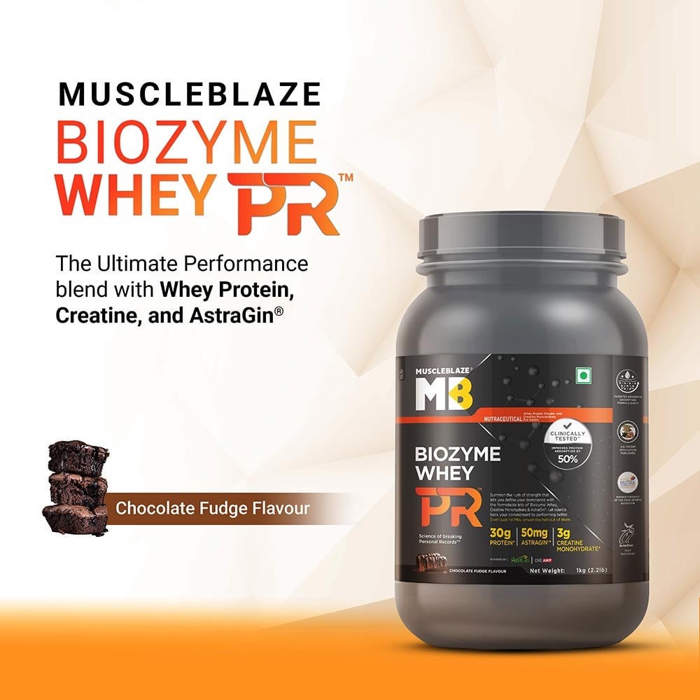1 - MuscleBlaze Biozyme Whey PR,  2.2 lb  Chocolate Fudge
