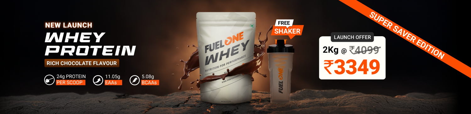 Fuel One Whey Protein Powder, 4.4 lb Rich Chocolate | Launch - 3349 with Free Shaker