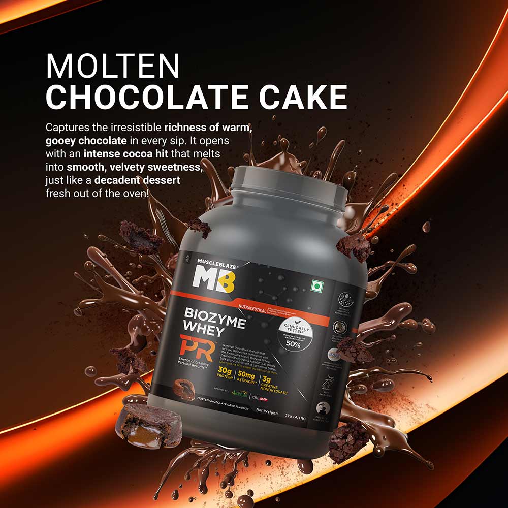 2 - MuscleBlaze Biozyme Whey PR,  4.4 lb  Molten Chocolate Cake