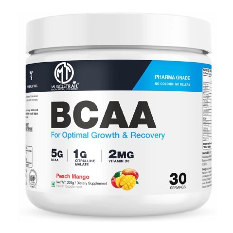 1 - Muscle Trail BCAA,  0.49 lb  30 Servings  Peach Mango 