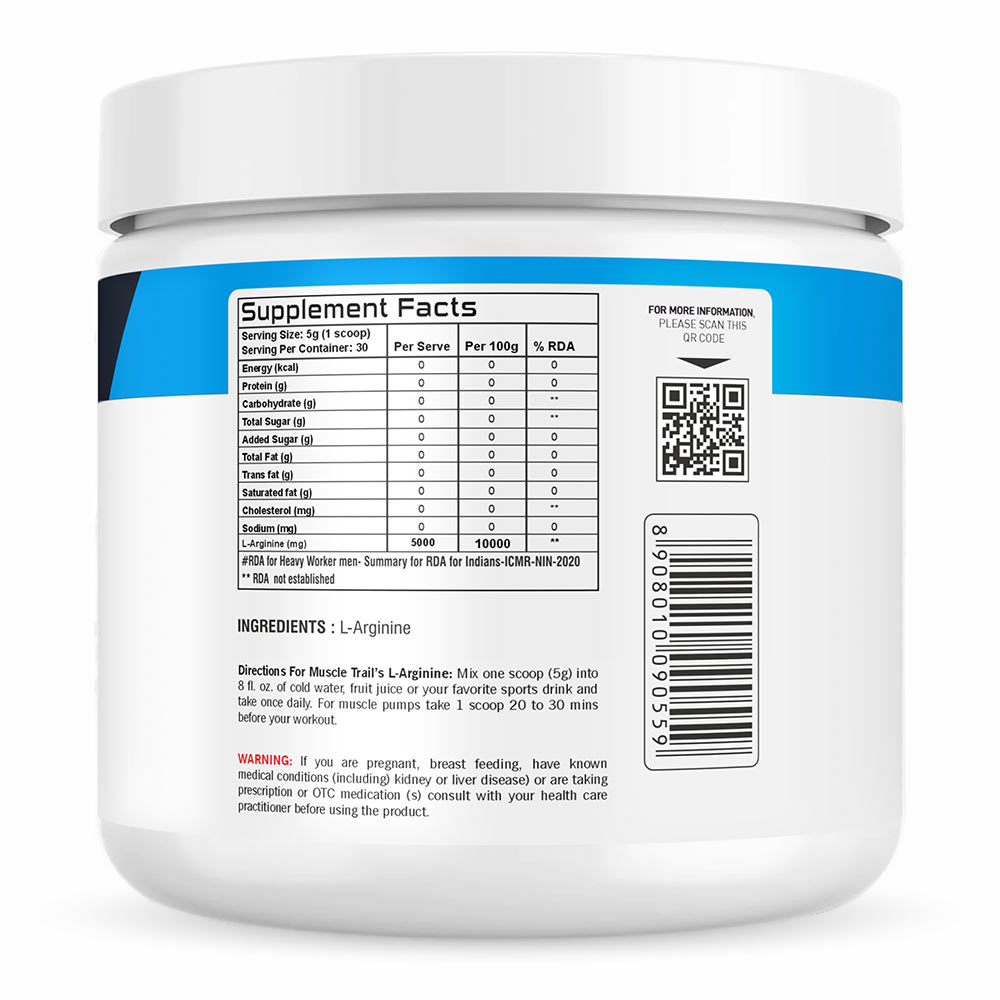 2 - Muscle Trail L-Arginine Unflavoured,  0.33 lb 