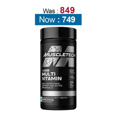 MuscleTech Platinum Multi Vitamin,  60 tablet(s)  Unflavoured 