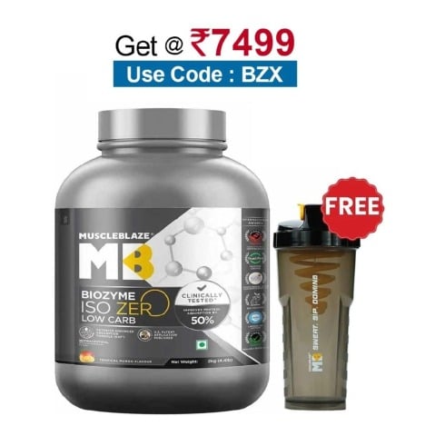 MuscleBlaze Biozyme Iso-Zero, 4.4 lb Low Carb Tropical Mango