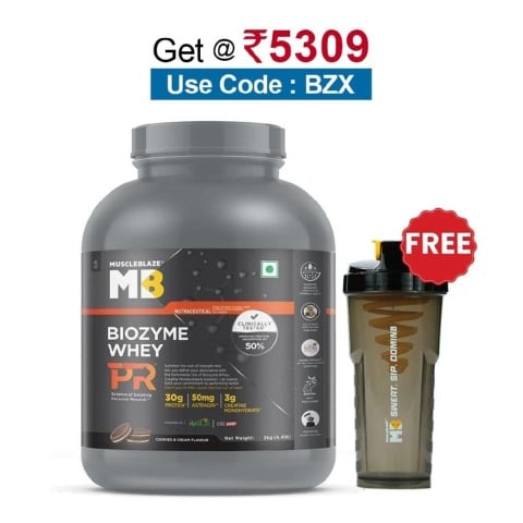 MuscleBlaze Biozyme Whey PR,  4.4 lb  Cookies & Cream 