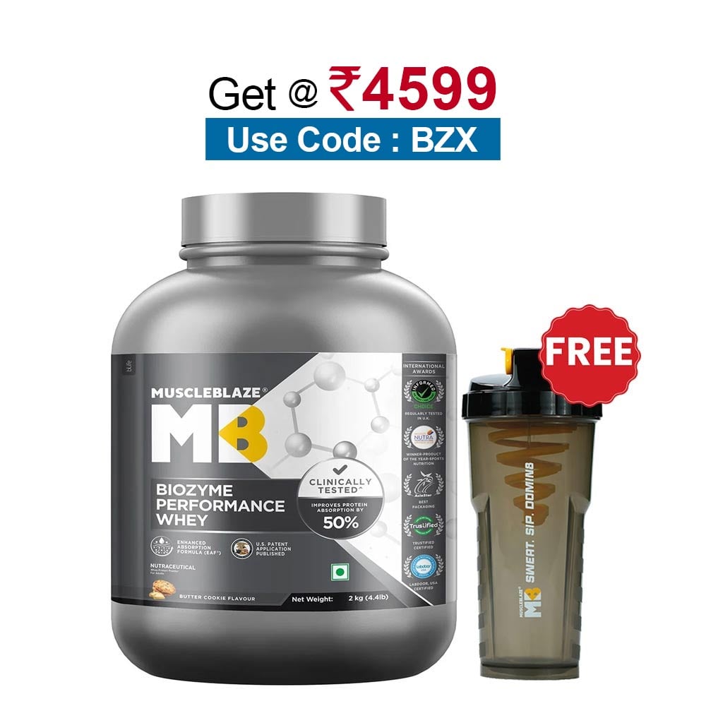 MuscleBlaze Biozyme Performance Whey,  4.4 lb  Butter Cookie 