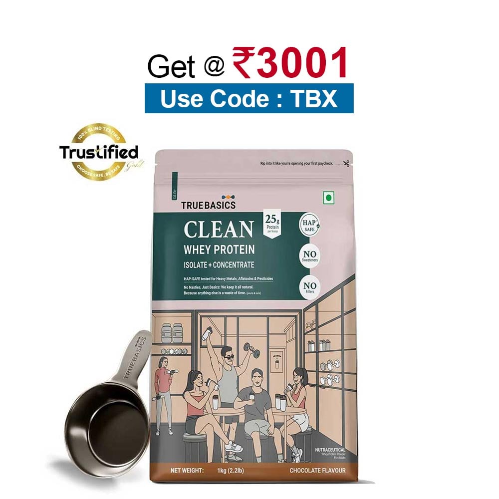 TrueBasics Clean Whey Protein (Isolate + Concentrate),  2.2 lb  Chocolate 