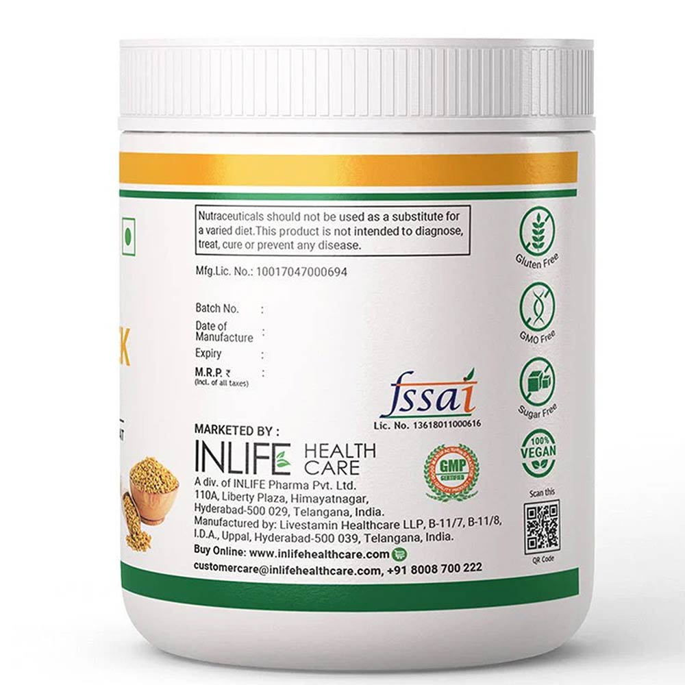 4 - INLIFE Fenugreek Fiber Powder with Orange Flavour,  150 g 