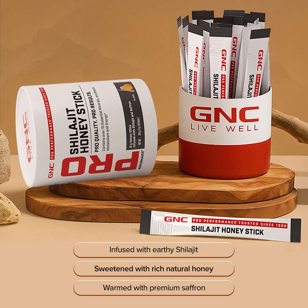 6 - GNC Pro Performance Shilajit Honey Stick,  10 sachets/pack 