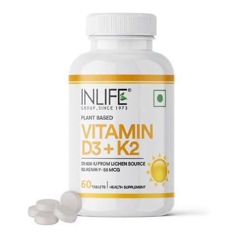 1 - INLIFE Plant Based Vitamin D3 (600 IU) +  K2 (MK7),  60 tablet(s)  Unflavoured 