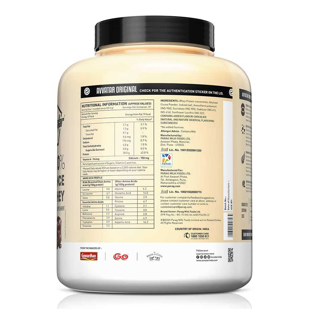 3 - Avvatar 100% Performance Whey,  4.4 lb  Belgian Chocolate 