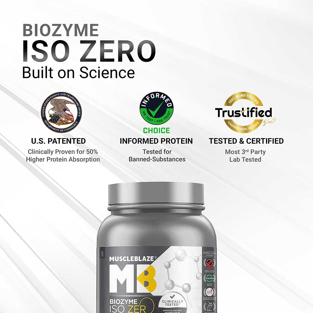 5 - MuscleBlaze Biozyme Iso-Zero, 2.2 lb Low Carb Cookies & Cream
