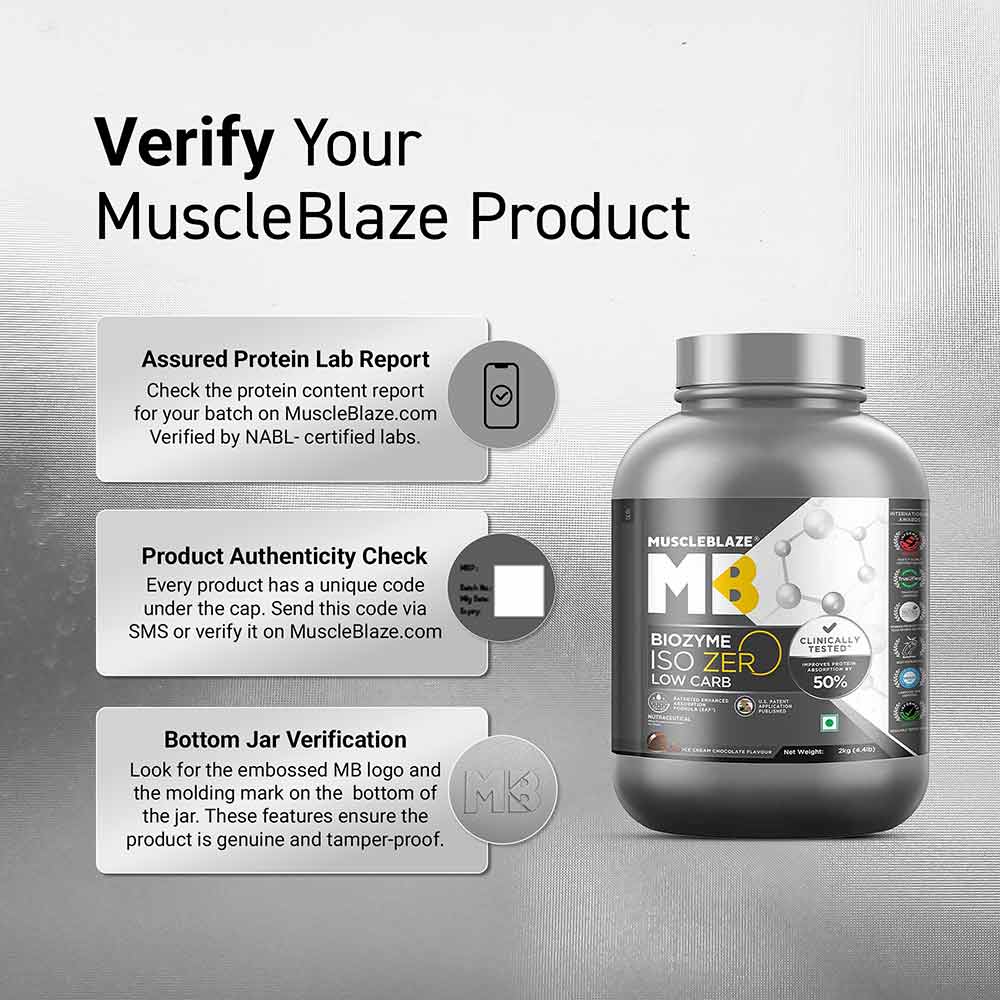 1 - MuscleBlaze Biozyme Iso-Zero, 4.4 lb Low Carb Ice Cream Chocolate