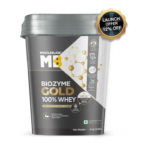 MuscleBlaze Biozyme Gold 100% Whey, 8.8 lb Double Rich Chocolate