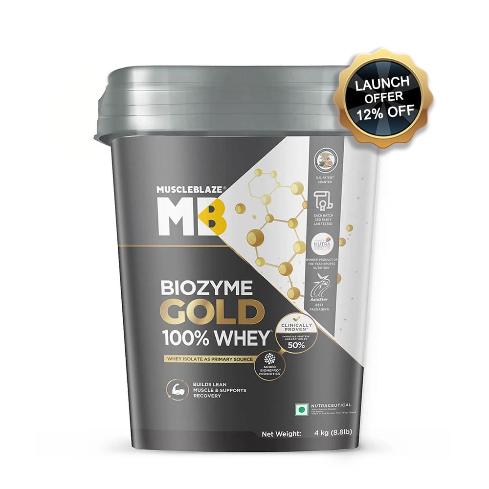 MuscleBlaze Biozyme Gold 100% Whey, 8.8 lb Double Rich Chocolate