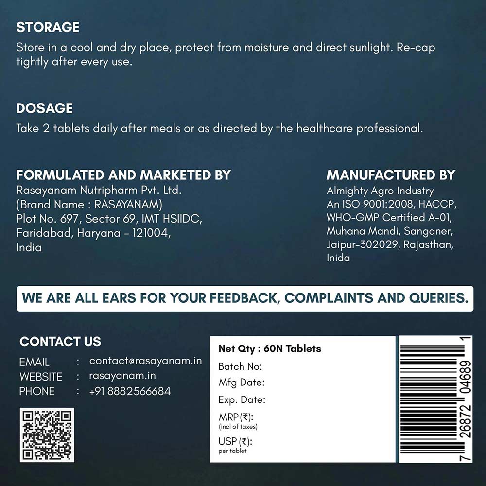 Rasayanam Multivitamin for Men, 60 tablet(s) Unflavoured