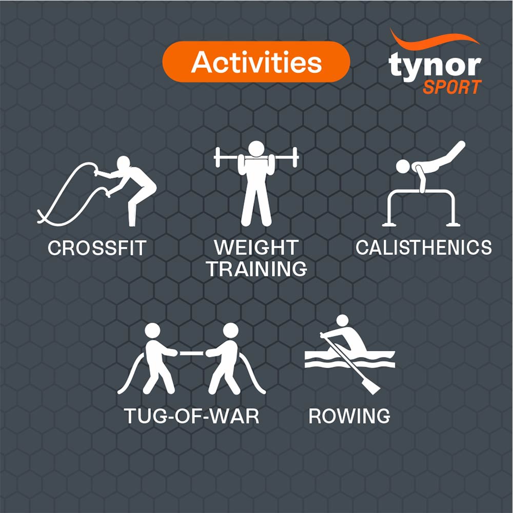 3 - Tynor Tynogrip Training Gloves,  Black with Orange  Small 