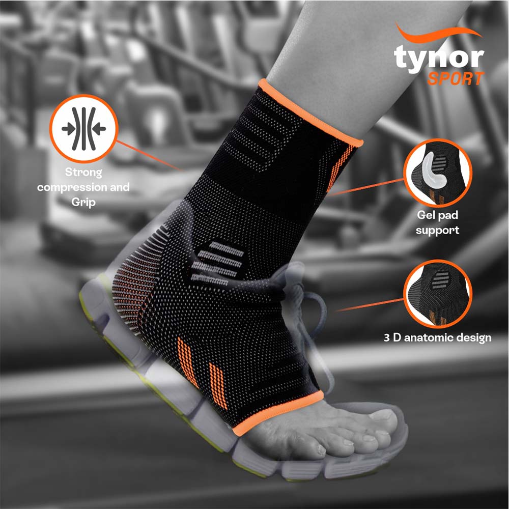 2 - Tynor Ankle Support Air Pro,  Black/Orange  XL 