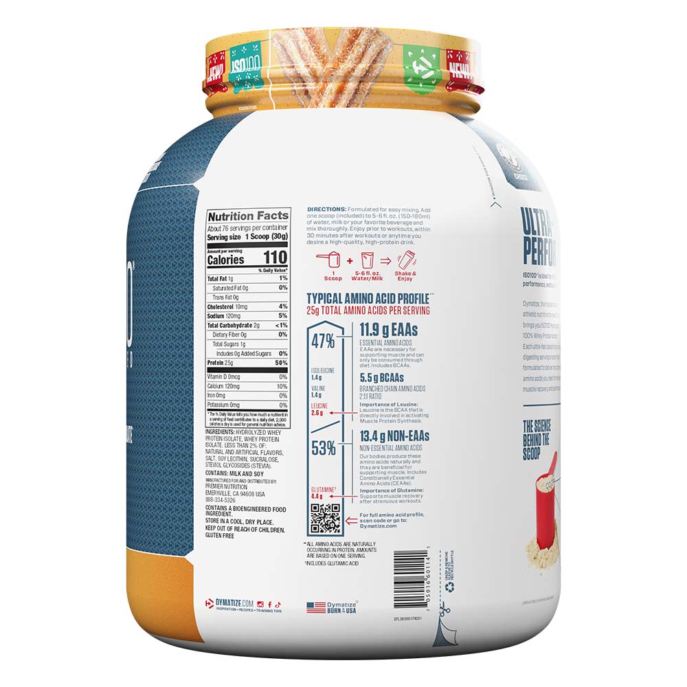 3 - Dymatize ISO100 Whey Protein Isolate,  5 lb  Cinnamon Churro 