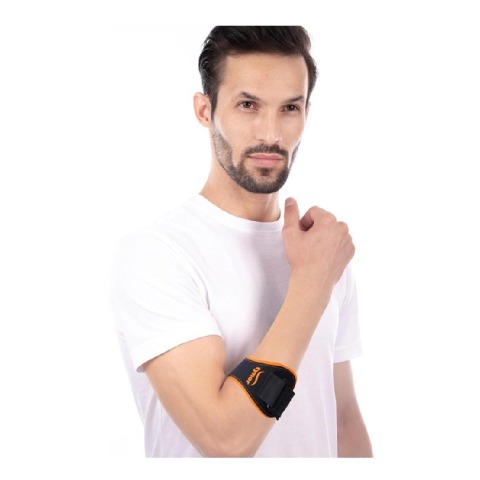 1 - Tynor Tennis & Golfer's Elbow Support Pro,  Black/Orange  Universal 