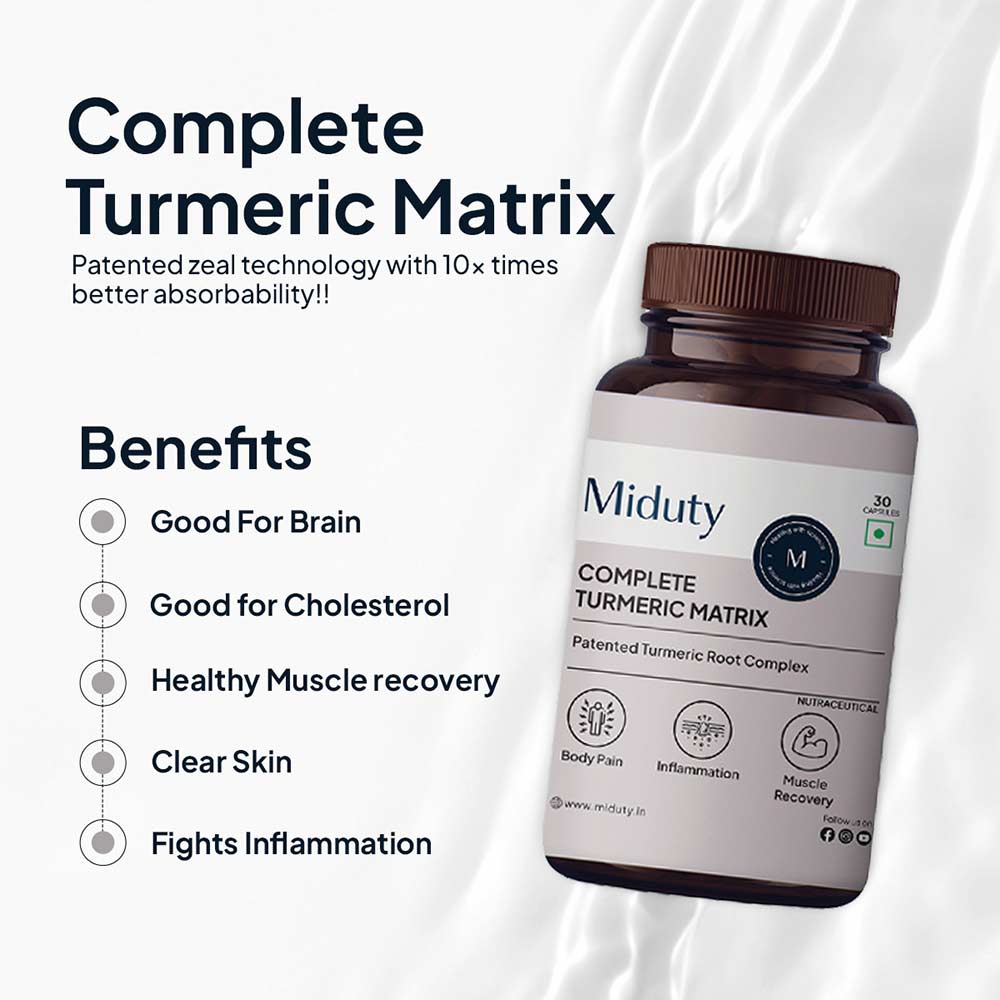 3 - Miduty Complete Turmeric Matrix,  30 capsules 