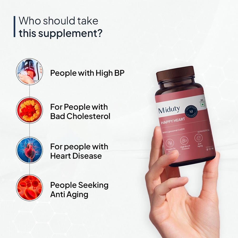 4 - Miduty Happy Heart Liposomal CoQ10,  30 capsules 