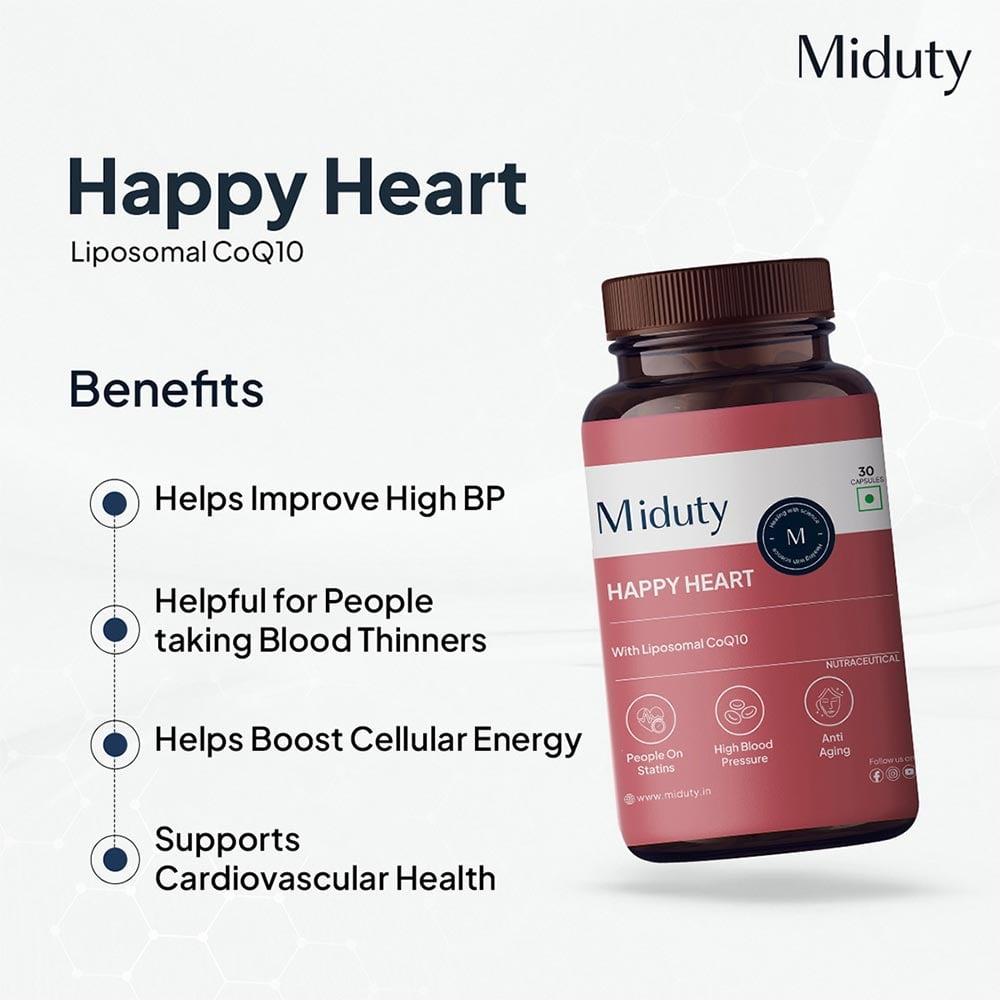 2 - Miduty Happy Heart Liposomal CoQ10,  30 capsules 