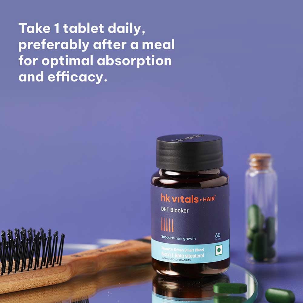 HK Vitals Hair Vitamins for Men & DHT Blocker 60 Tabs & Headful Growth Serum 30 ml Combo