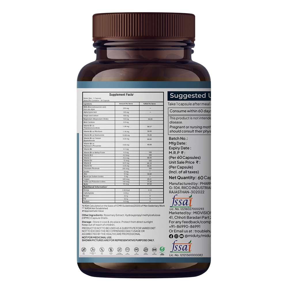 7 - Miduty Multivitamin One Per Day,  30 capsules  Unflavoured 