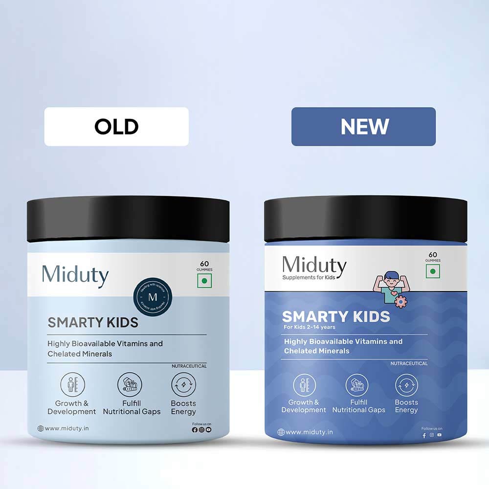3 - Miduty Smarty Kids,  60 gummies  Unflavoured 