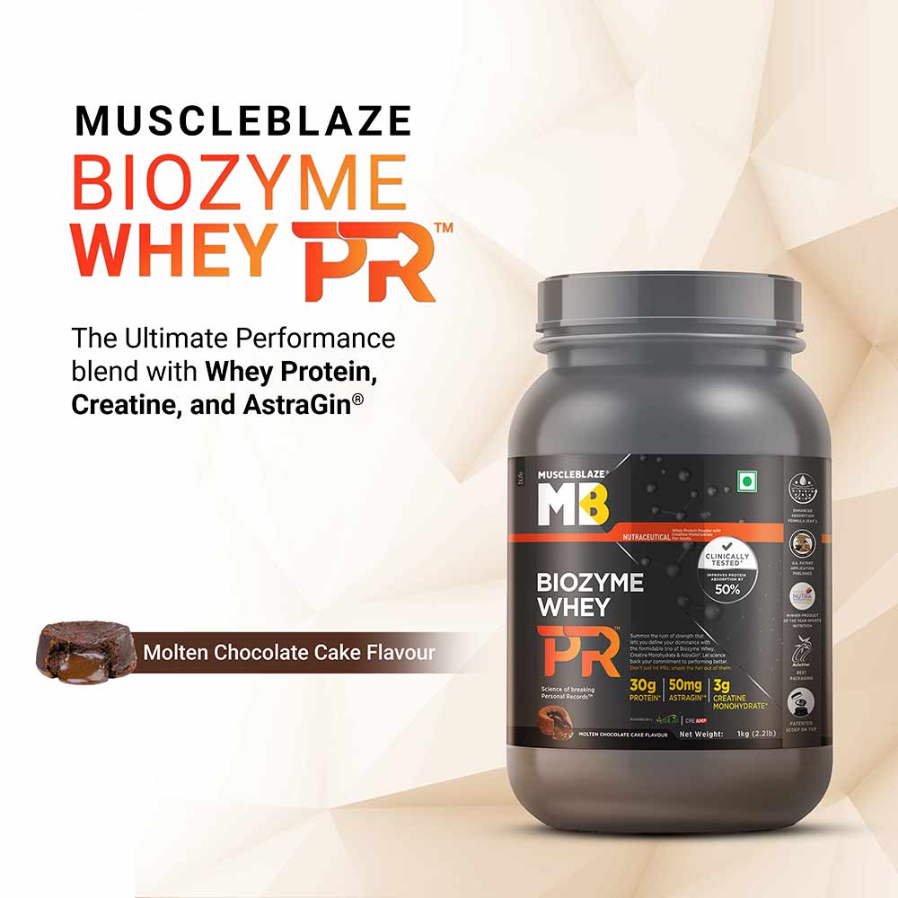 MuscleBlaze Biozyme Whey PR,  2.2 lb  Molten Chocolate Cake