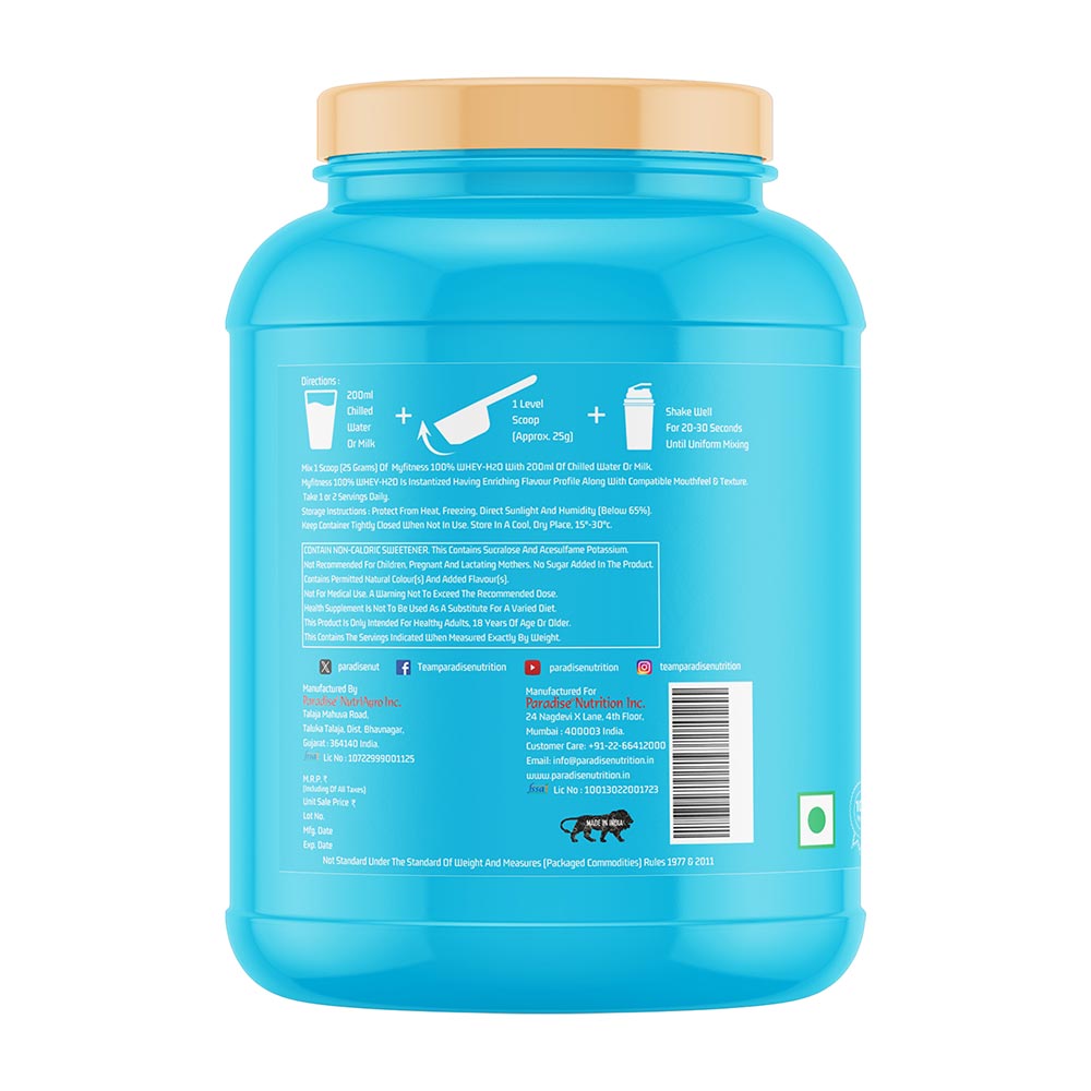 3 - Myfitness 100% WHEY-H2O Protein Isolate,  1.1 lb  Chocolate Fusion 