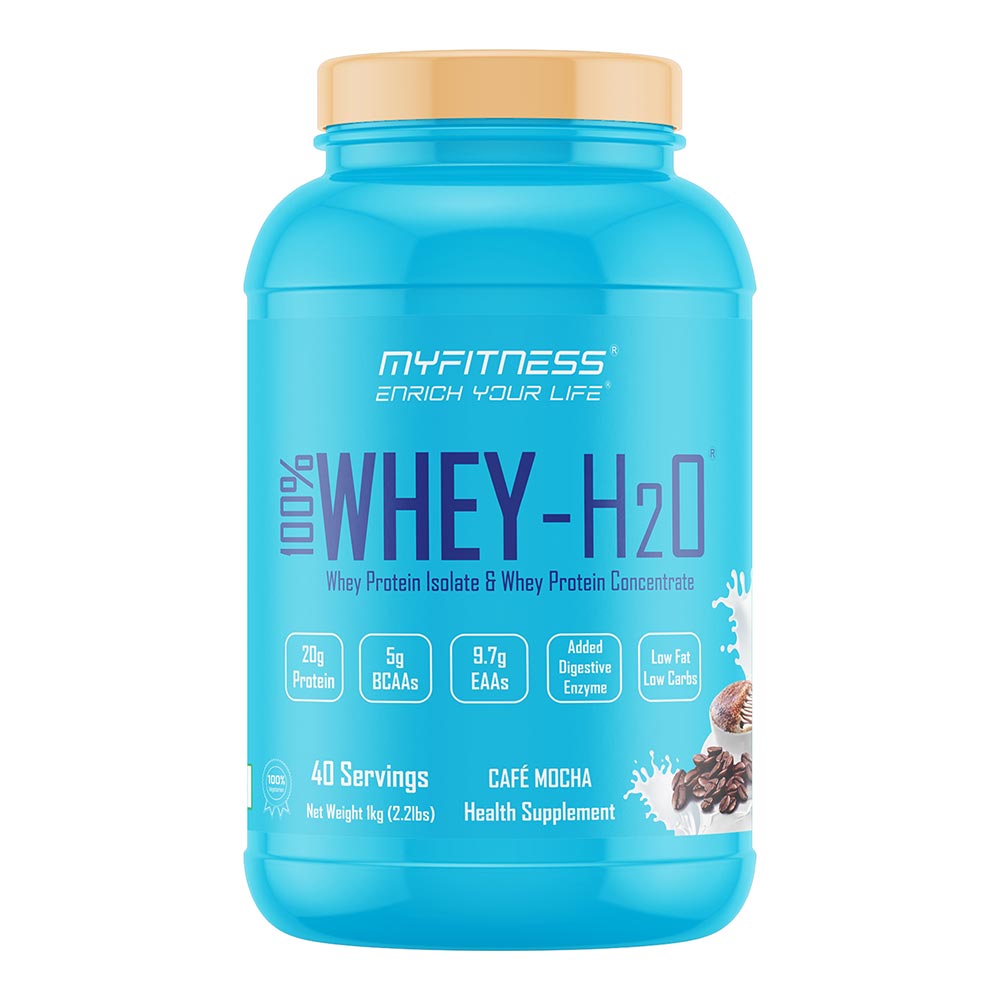 1 - Myfitness 100% WHEY-H2O Protein Isolate,  2.2 lb  Cafe Mocha 