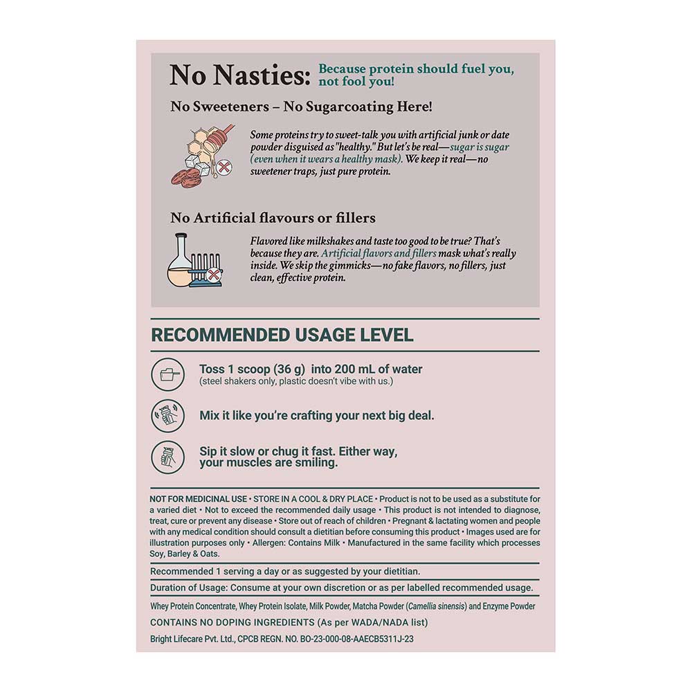 8 - TrueBasics Clean Whey Protein (Isolate + Concentrate),  2.2 lb  Matcha