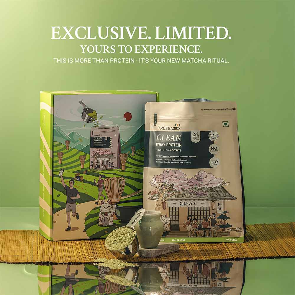 15 - TrueBasics Clean Whey Protein (Isolate + Concentrate),  2.2 lb  Matcha