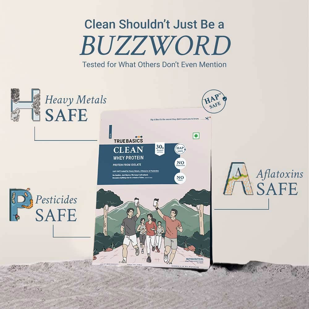 1 - TrueBasics Clean Whey Protein (Isolate),  2.2 lb  Vanilla (Refill Pack)