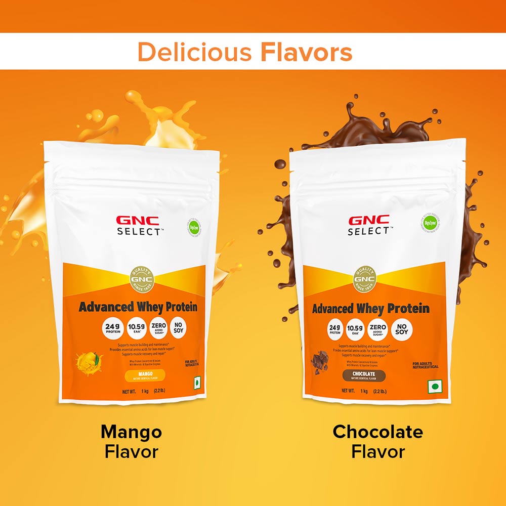 6 - GNC Select Advanced Whey Protein,  2.2 lb  Mango 