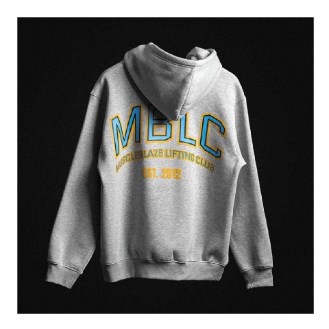 1 - MuscleBlaze Lifting Club Hoodie, X-Large Grey Melange