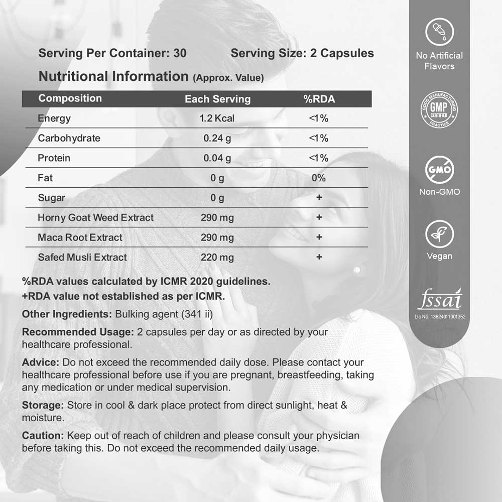 7 - CUREFOREVER Horny Goat Weed & Maca Root with Safed Musli,  60 veggie capsule(s) 