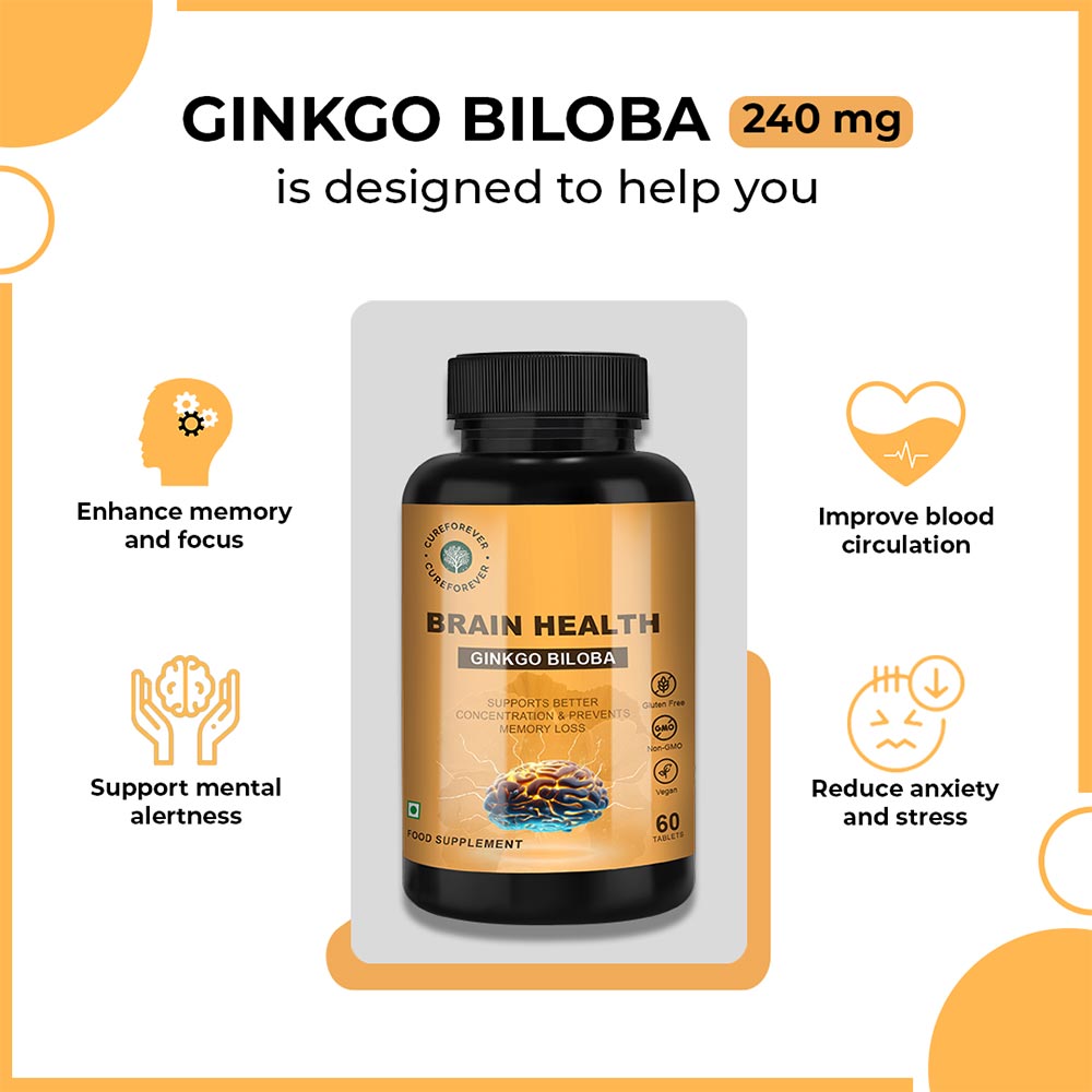 8 - CUREFOREVER Ginkgo Biloba 240mg,  60 tablet(s) 