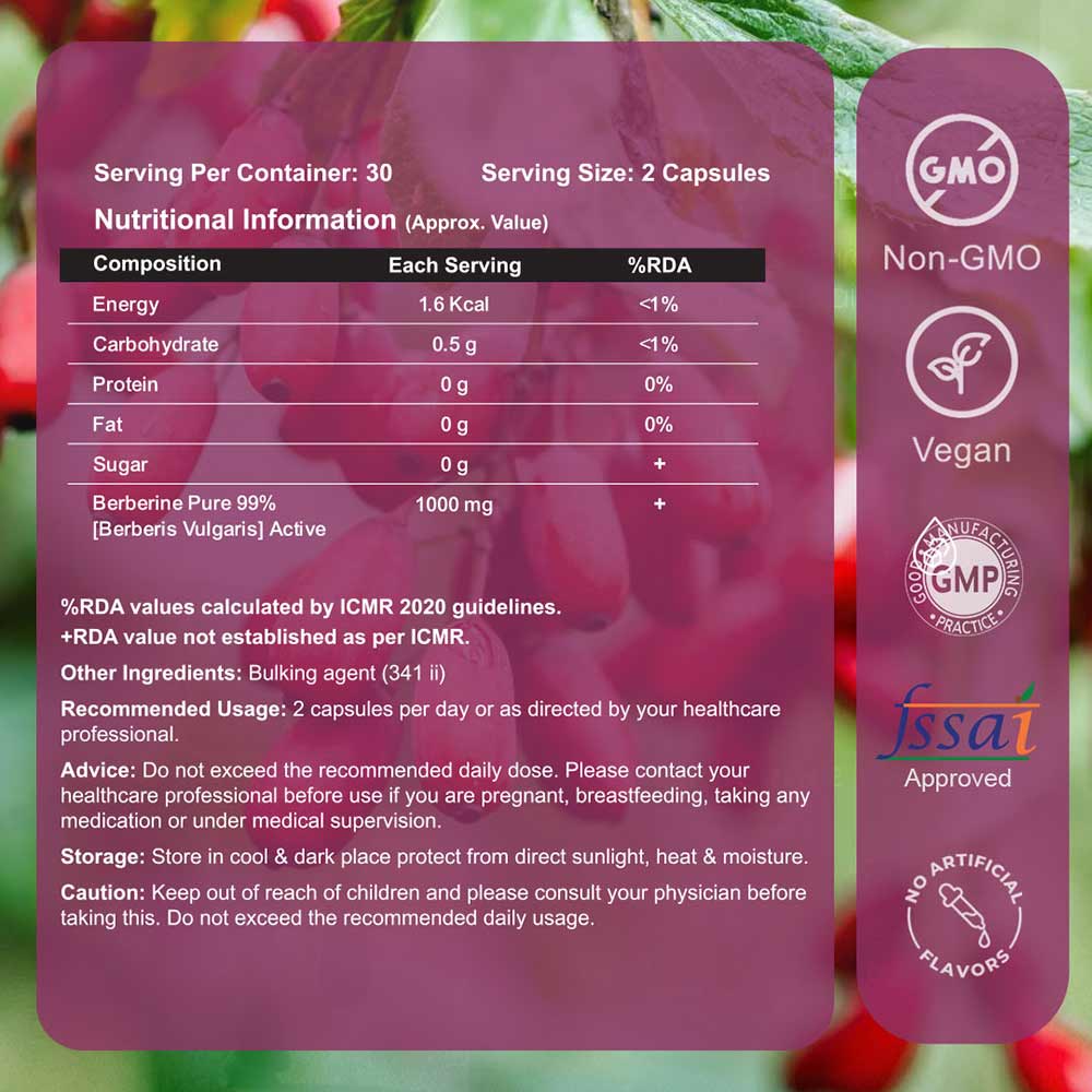7 - CUREFOREVER Berberine 1000mg,  60 veggie capsule(s) 